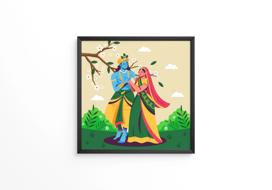 Flat radha and krishna frame