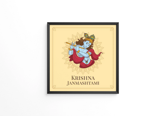 Hand drawn krishna janmashtami frames