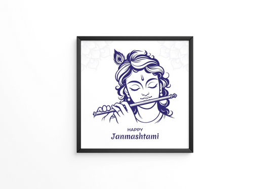 Happy janmashtami hindu festival frames