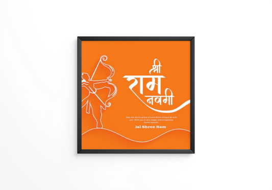 Hindu religious shree ram navami wishes background design frame