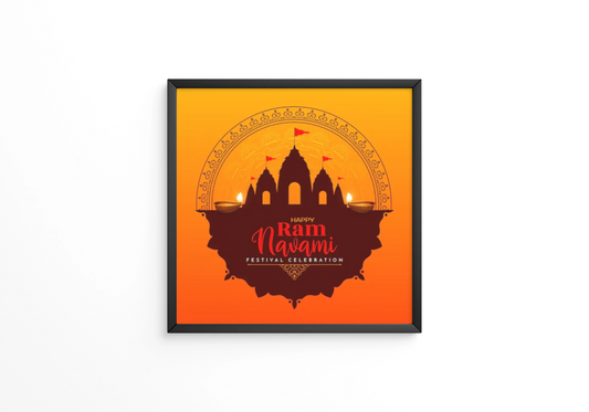 Religious Indian Happy Ram Navami festival frames