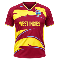 NEXT PRINT Customised West Indies Yellow and Red Cricket Jersey - Personalize Your Jersey Men & Women.