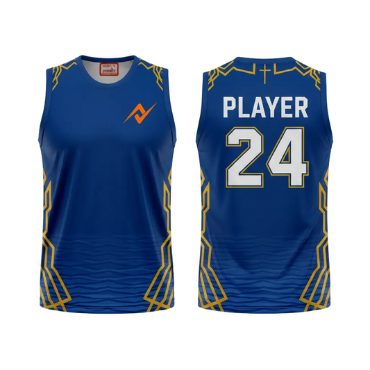 Mumbai Blue Sleeveless Personalized Cricket Fan Wear | Next Print