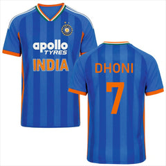 Next Print India Blue Jersey With Name Print Dhoni T-Shirt.