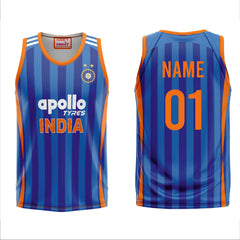 NEXT PRINT Customised India Cricket Sleeveless Jersey - Personalize Your World Cup Kit.