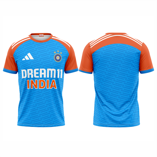 India Cricket Name And Number Printed Jersey 2024.