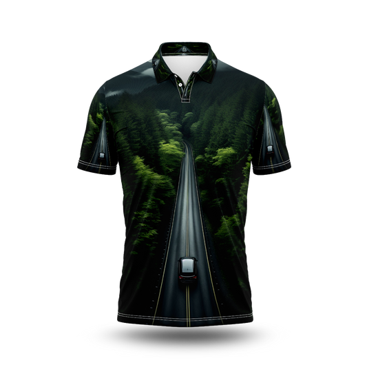 Minimalist photorealistic road A bridge in the forest.