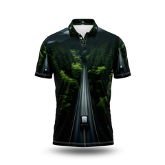 Minimalist photorealistic road A bridge in the forest.