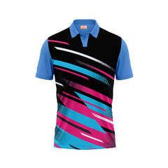 Polo Neck Printed Jersey Sky Blue NP00102