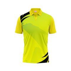 Next Print Polo Neck Printed Jersey Yellow NP00107