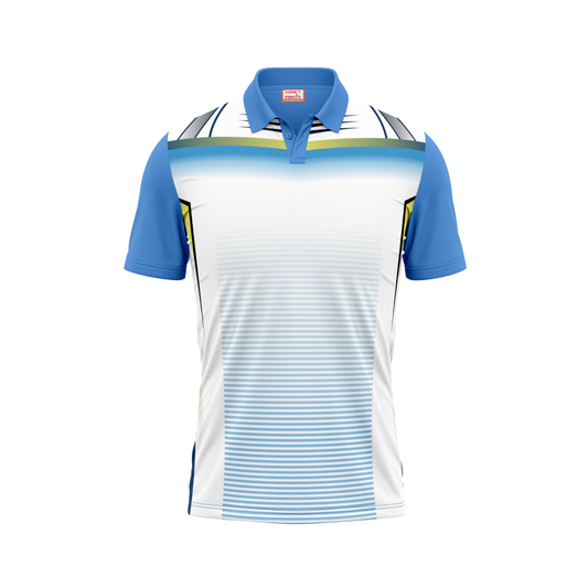 Polo Neck Printed Jersey Sky Blue NP00115