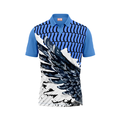 Polo Neck Printed Jersey Sky Blue NP00117