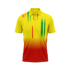 Polo Neck Printed Jersey Yellow NP00124