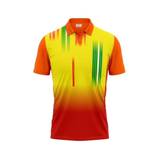 Polo Neck Printed Jersey Orange NP00124