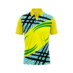 Polo Neck Printed Jersey Yellow NP00127