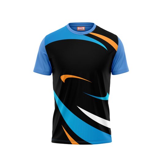 Round Neck Printed Jersey Skyblue NP00144