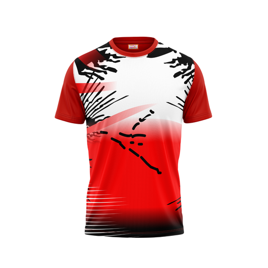 Round Neck Printed Jersey Red NP00158