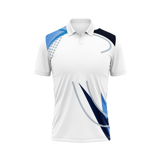 Polo Neck Printed Jersey White NP00159_1