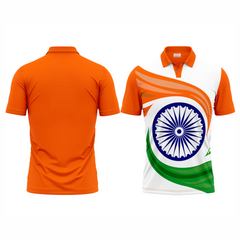 Polo Neck Printed Jersey Orange NP00178