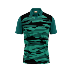Next Print Polo Neck Printed Jersey Green NP0017