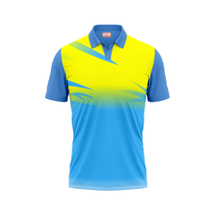 Polo Neck Printed Jersey Sky Blue NP00184