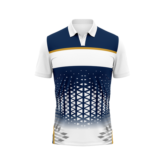 Polo Neck Printed Jersey White NP00190