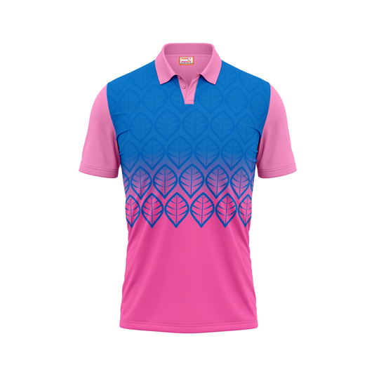 Polo Neck Printed Jersey Pink NP00199