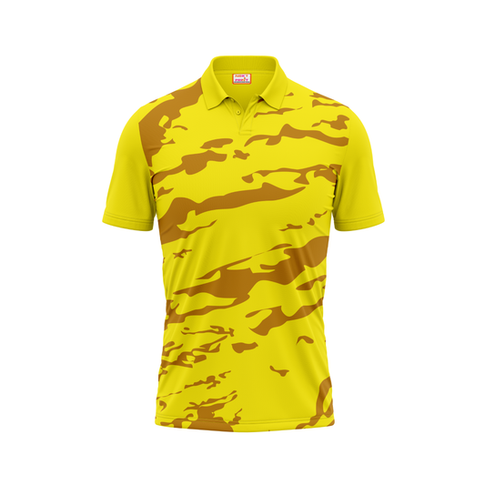 Polo Neck Printed Jersey Yellow NP0019