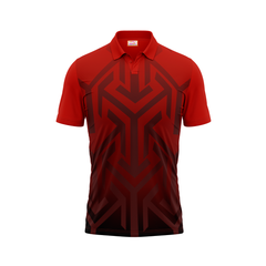 Polo Neck Printed Jersey Red NP0020