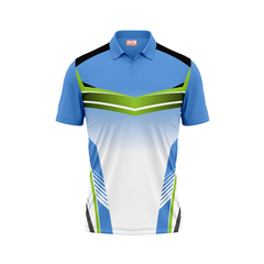 Polo Neck Printed Jersey Sky Blue NP00217