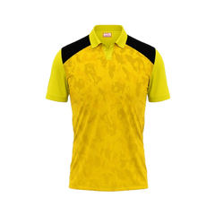 Polo Neck Printed Jersey Yellow NP0021