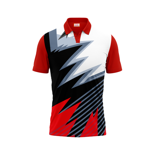 Polo Neck Printed Jersey Red NP00220
