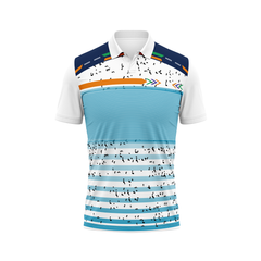 Polo Neck Printed Jersey White NP00225