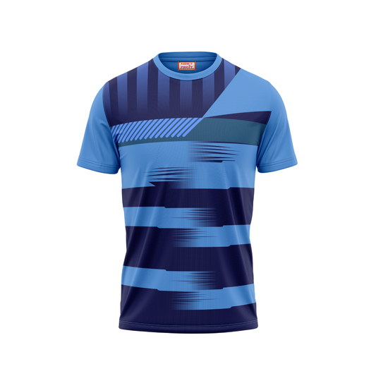 Round Neck Printed Jersey Skyblue NP00227