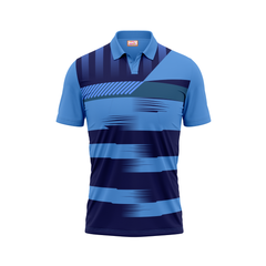 Polo Neck Printed Jersey Sky Blue NP00227