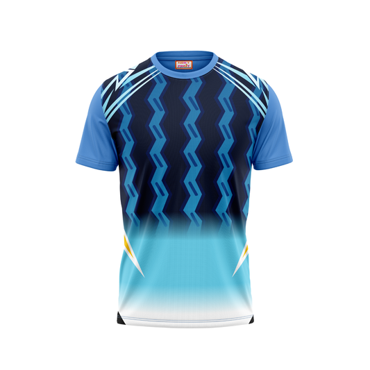 Round Neck Printed Jersey Skyblue NP00239