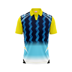 Polo Neck Printed Jersey Yellow NP00239