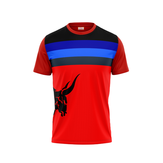 Round Neck Printed Jersey Red NP00248