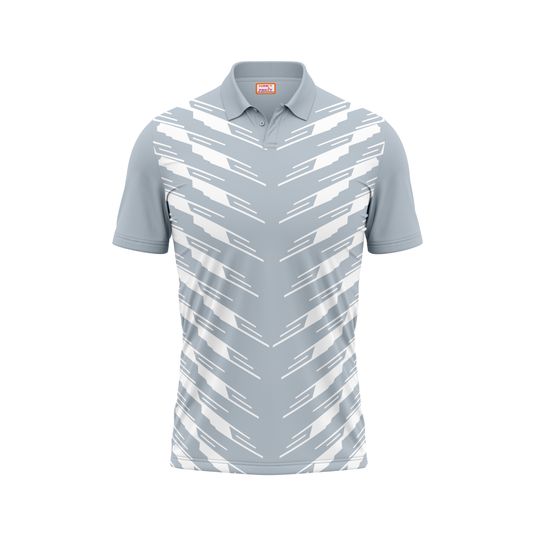 Polo Neck Printed Jersey Grey NP50000589