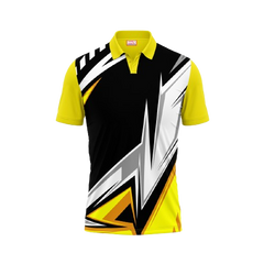Polo Neck Printed Jersey Yellow NP0027
