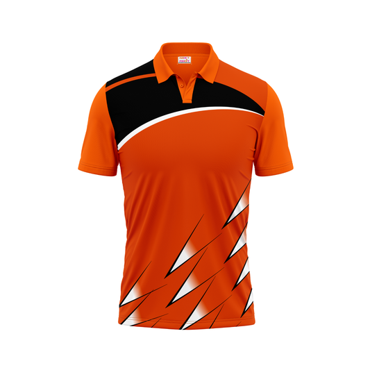 Polo Neck Printed Jersey Orange NP0036