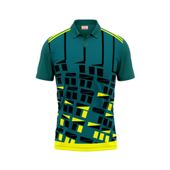 Next Print Polo Neck Printed Jersey Green NP0044
