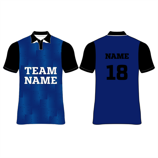 Nexprint customized polo neck cricket jersey royalblue NP008002