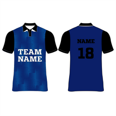 Nexprint customized polo neck cricket jersey royalblue NP008002