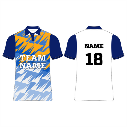 Nextprint customized white blue cricket jersey NP0080050
