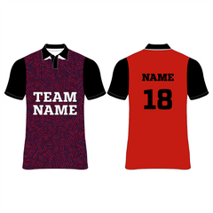 Nextprint customized red cricket jersey polo neck NP0080052