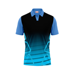 Polo Neck Printed Jersey Sky Blue NP0050