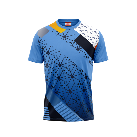 Round Neck Printed Jersey Skyblue NP0053