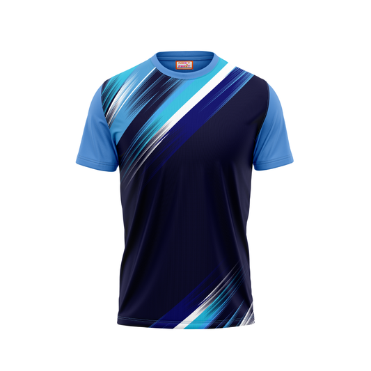 Round Neck Printed Jersey Skyblue NP0056