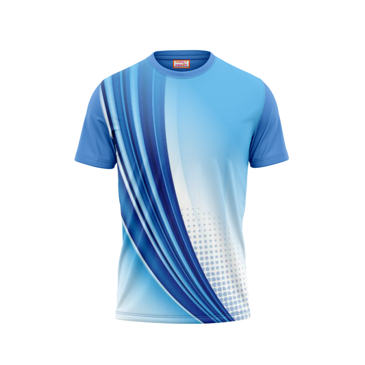 Round Neck Printed Jersey Skyblue NP0057
